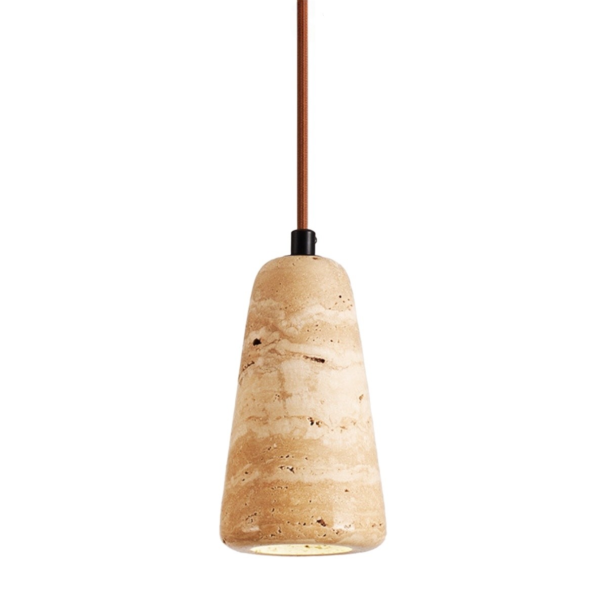 Modern Natural Travertine Column Vertical Stone Pendant Lamp S267