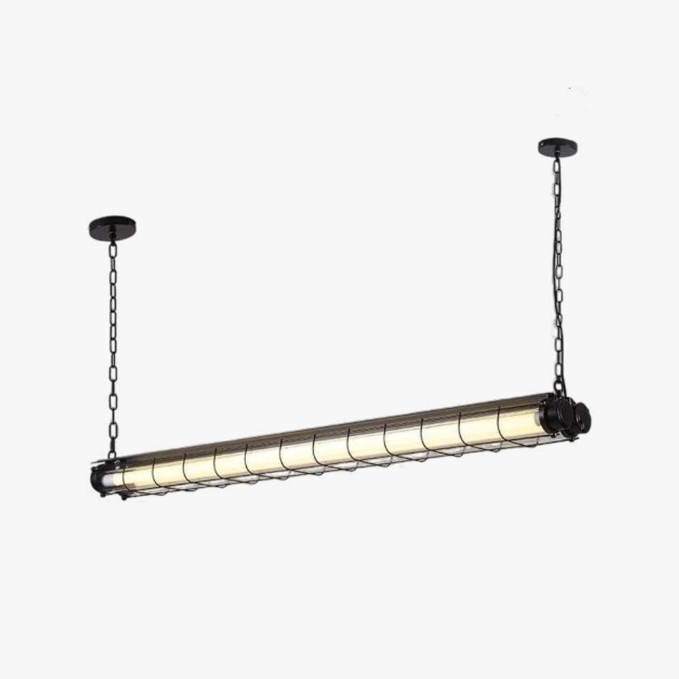 Glass Linearity Chandelier Artisan Clear Cast Iron Metal Sleek Sparkling T020