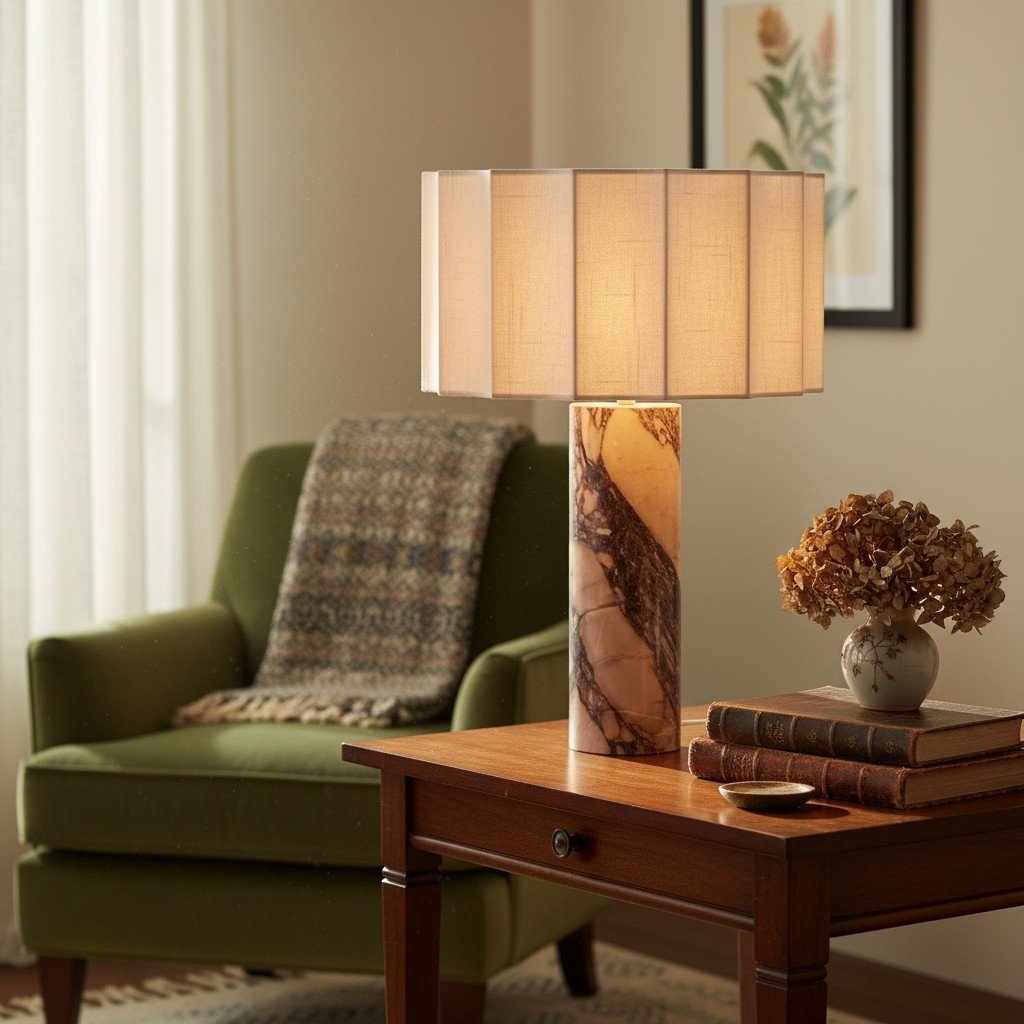 Cavilon Wide Fan Shade Table Lamp – Elegant Ambient Light for Interior T476