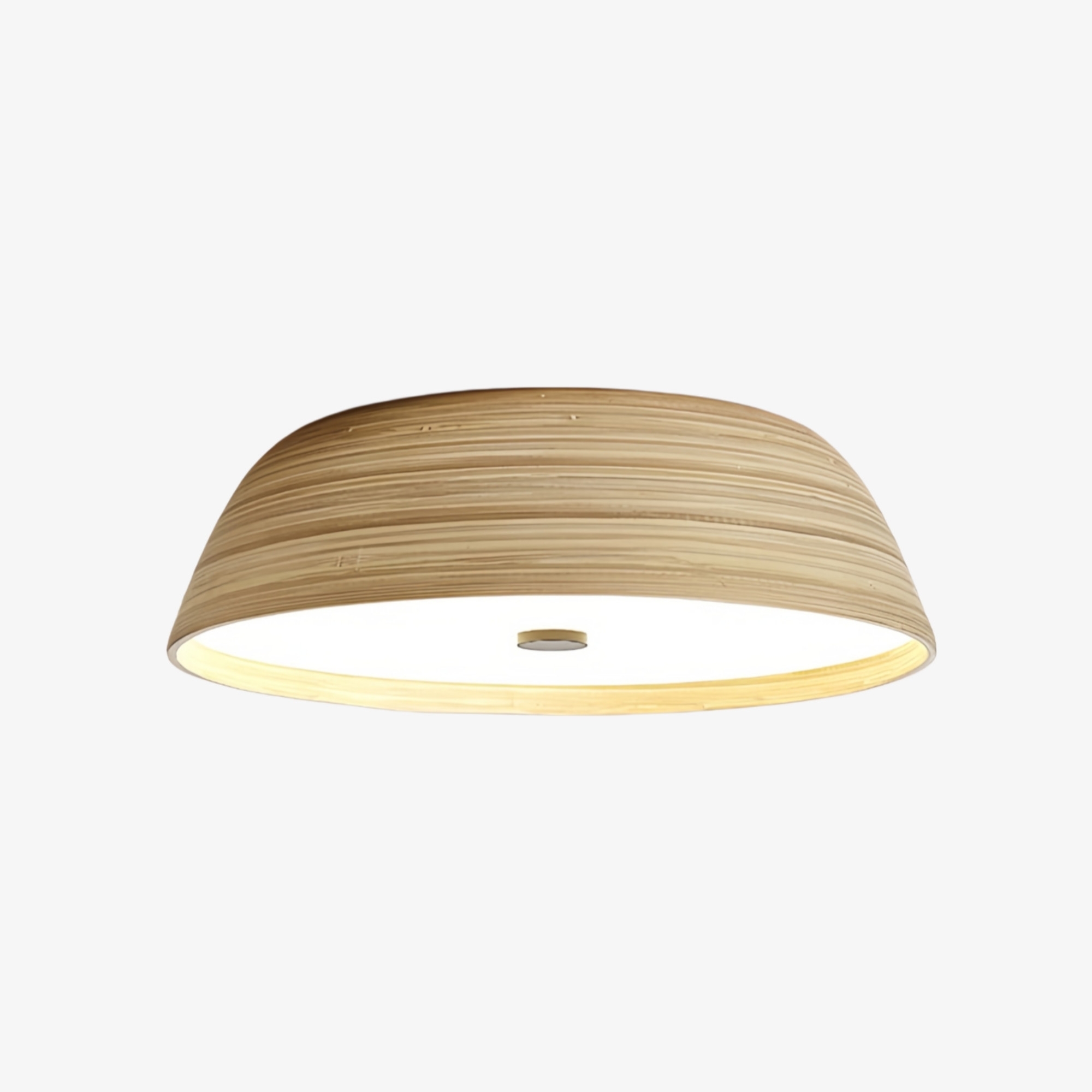 Bambori Japandi Style Bamboo Textured Ceiling Lamp - Natural Accent Light for Living Room T1111