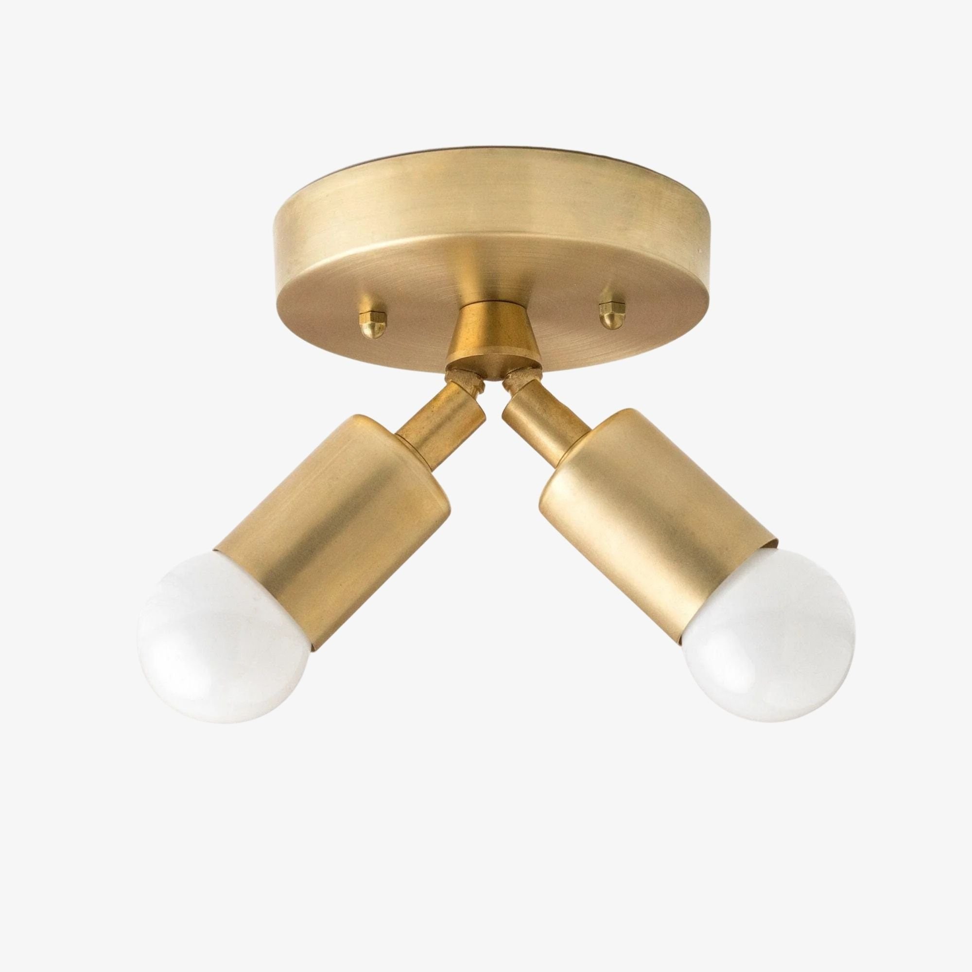 Mobilux Line Modern Brass Flush Mount - Minimalist Gold Ceiling Light for Bedroom T328