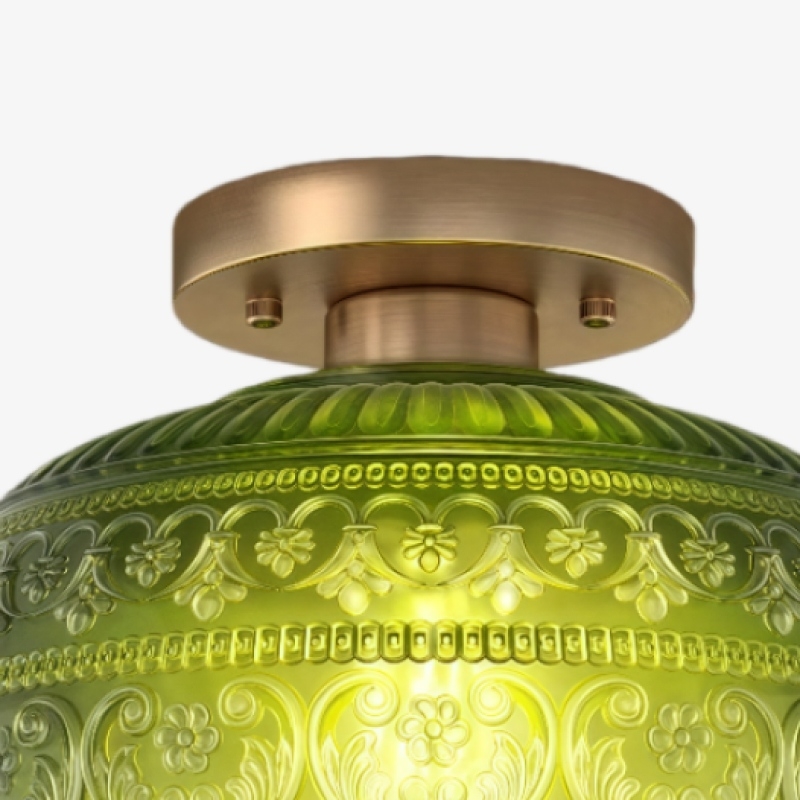 Lurex Engraved Textured Glass Flush Mount - Classic Entryway Decorative Light U21