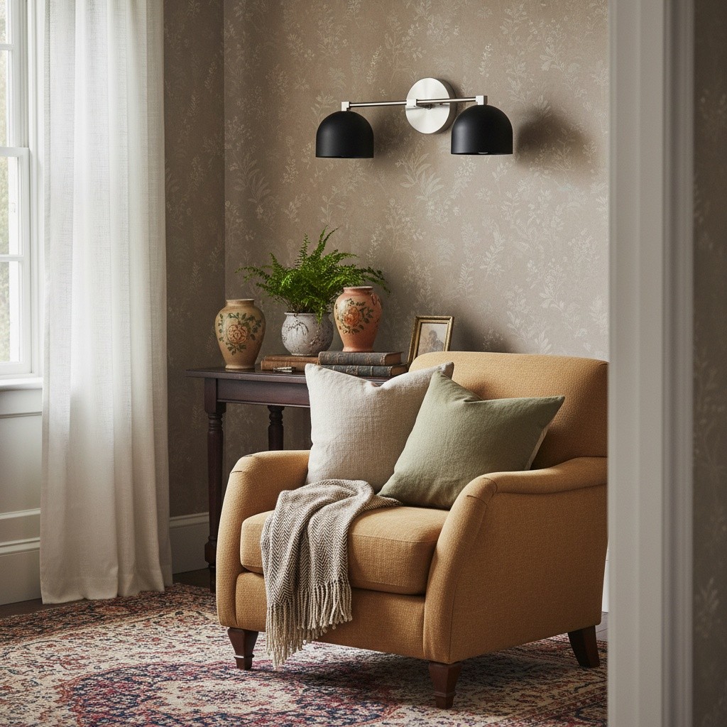 Metio Dome Mid-Century Deep Ball Vanity Lamp - Brass Wall Sconce T412