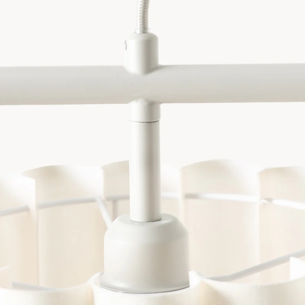 Velura Linear Pendant Light - Natural Linen Shade for Warm Ambiance T1069