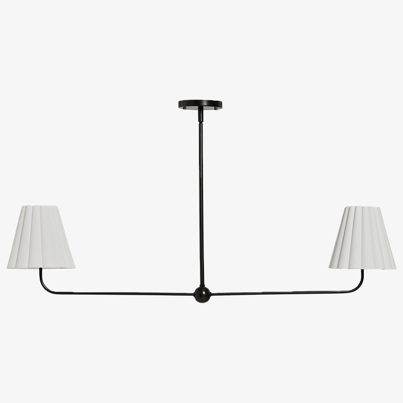 Ruffmeto Ruffled Shade Metal Frame Chandelier for Dining, Entry and Living Room T690