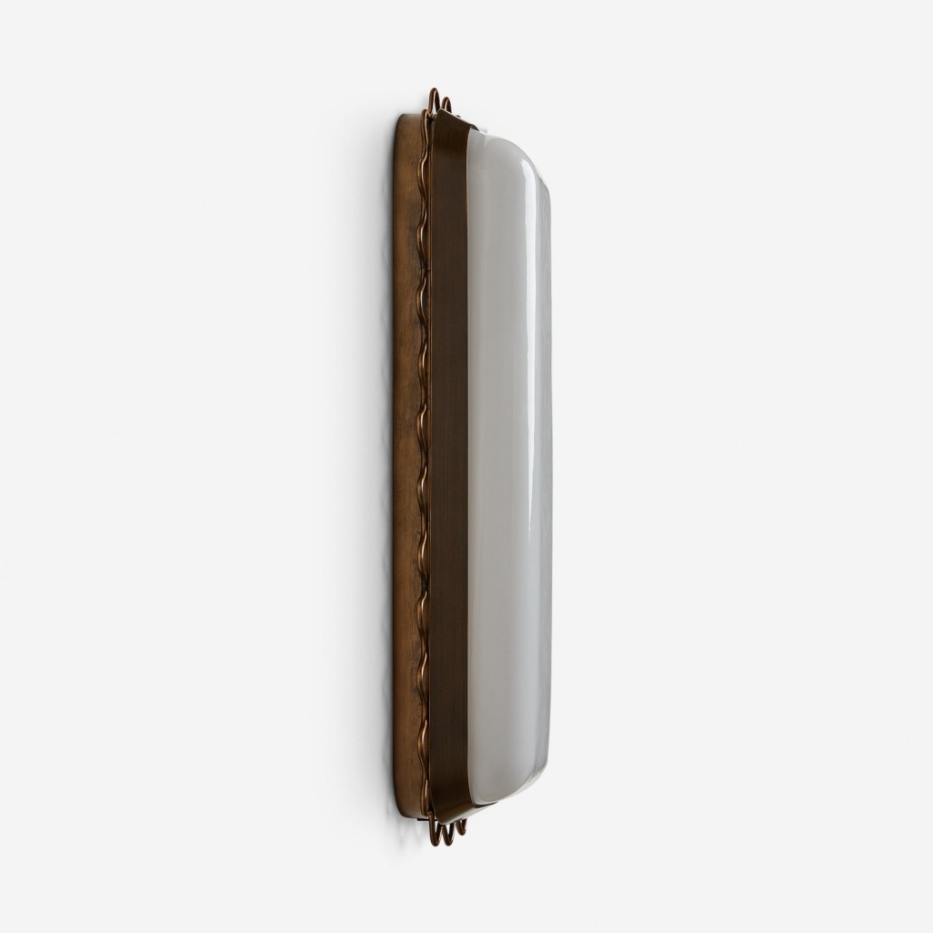 Glowvera Wall Sconce - Wavy Metal Frame Design Modern Glass-Shade Sconce for Hallway T683