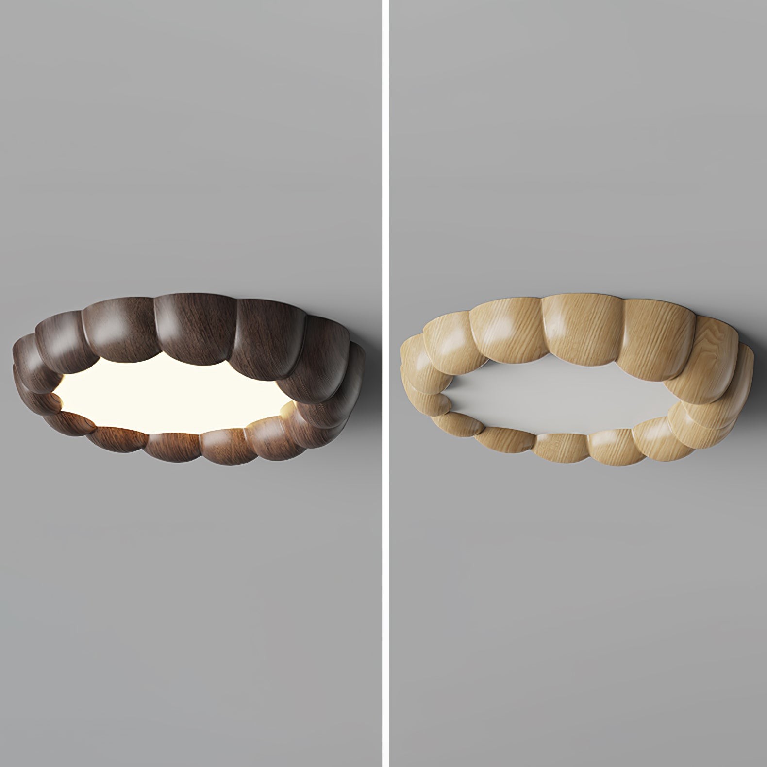 Faux Wood Ripple Ceiling Lamp M456