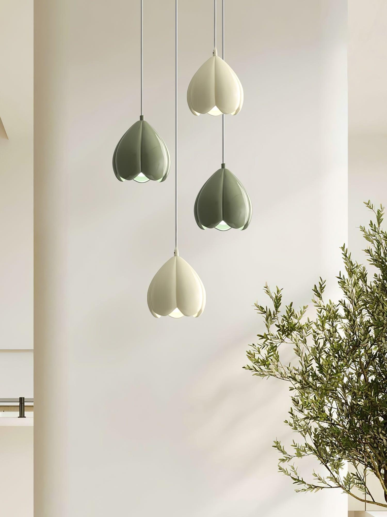 Cream Color Resin Pod Pendant Lamp M369