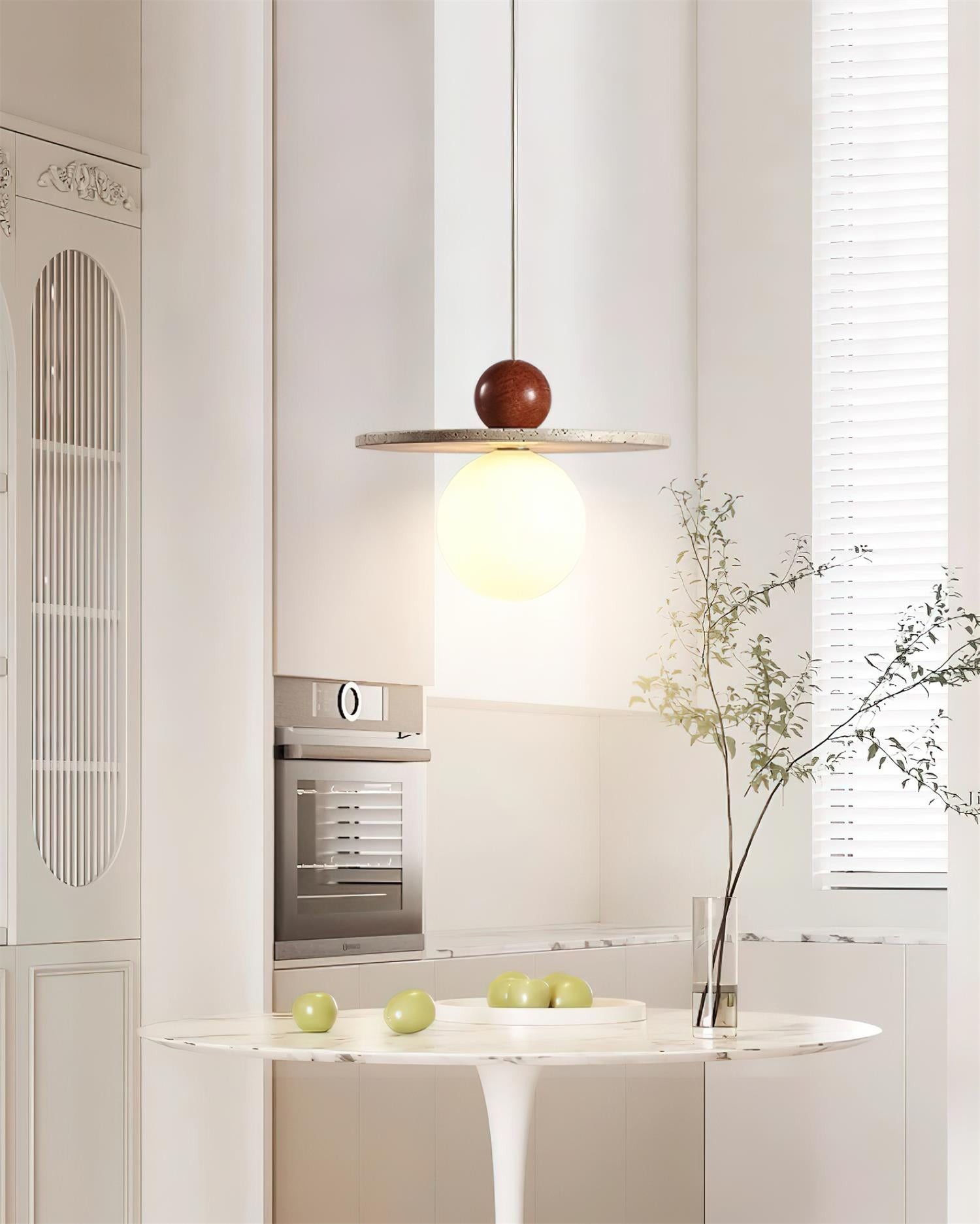 Retro Decor Cave Stone Disc Pendant Light G47