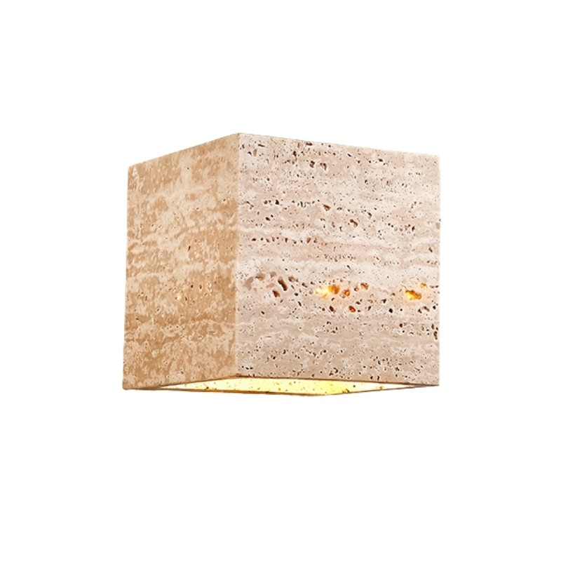 Modern Waterproof Travertine Square Wall Light for Corridors S308