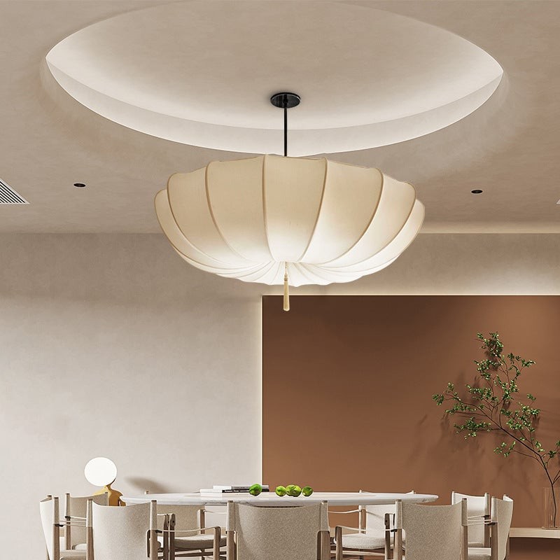 Traditional Round Fabric Chandelier ‑ Japanese Style for Living Room T261