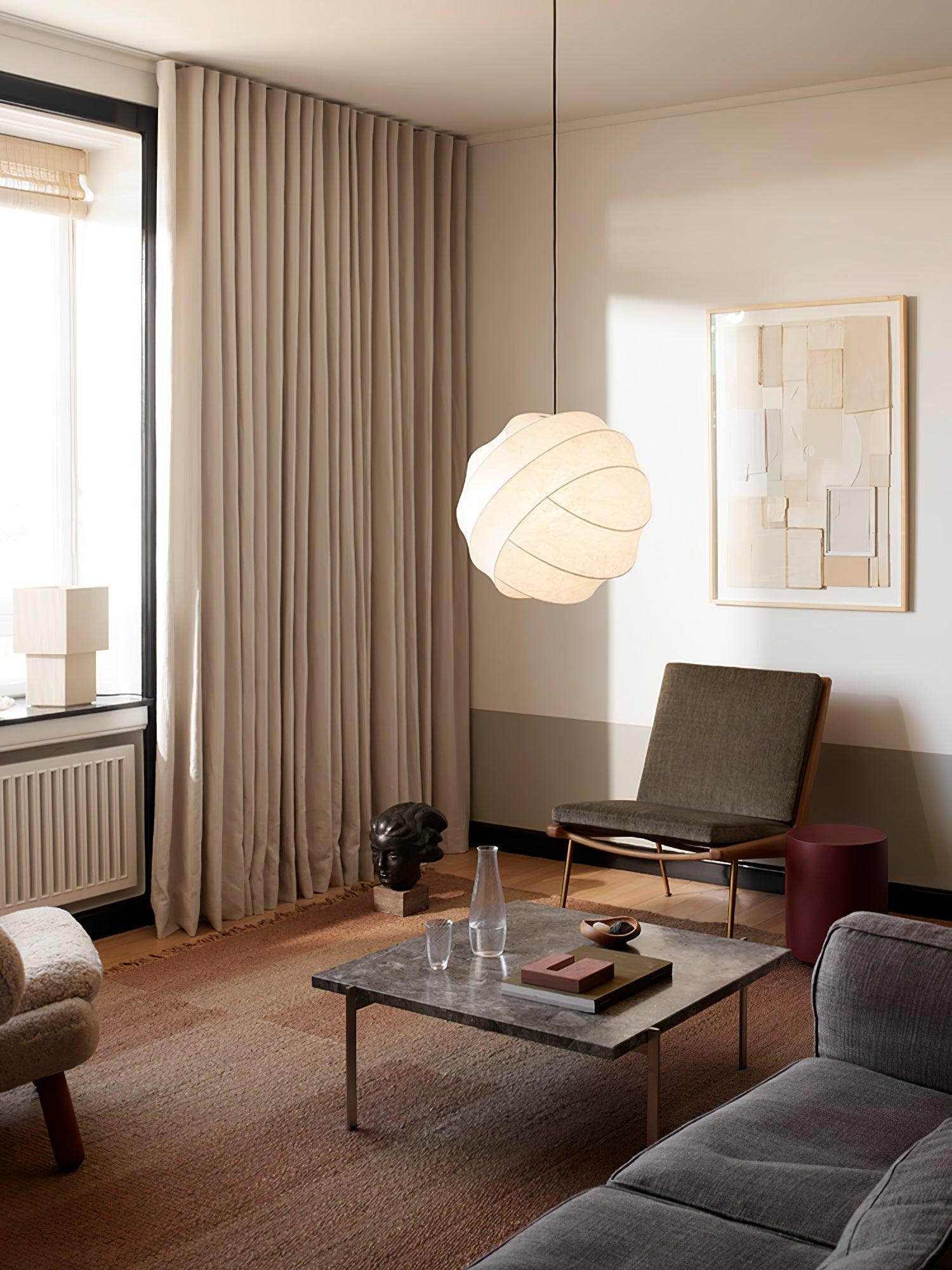 Wabi-Sabi Style Fiber Cocoon Pendant Lamp M400