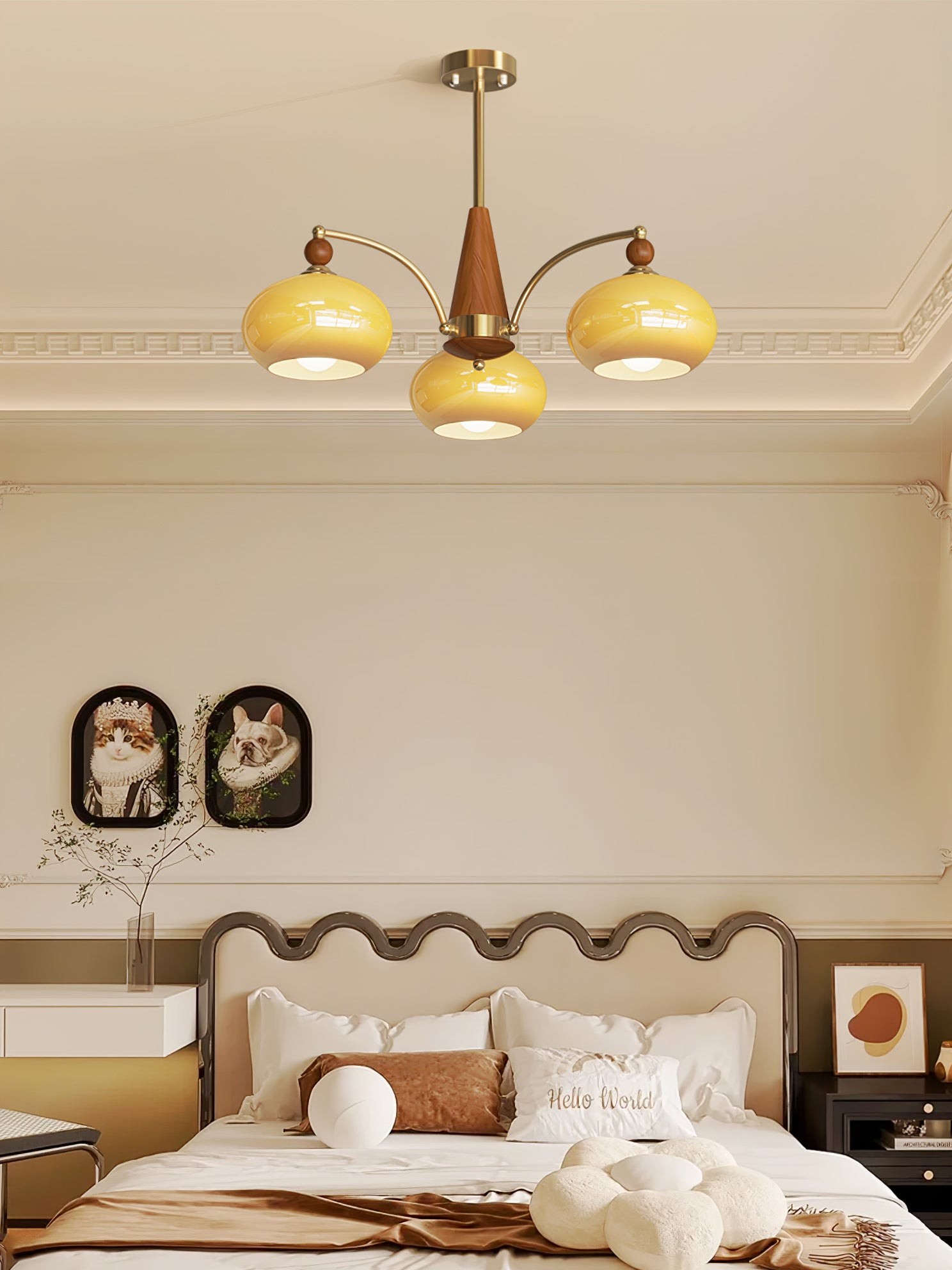 Vintage Multihead Persimmon Chandelier M325