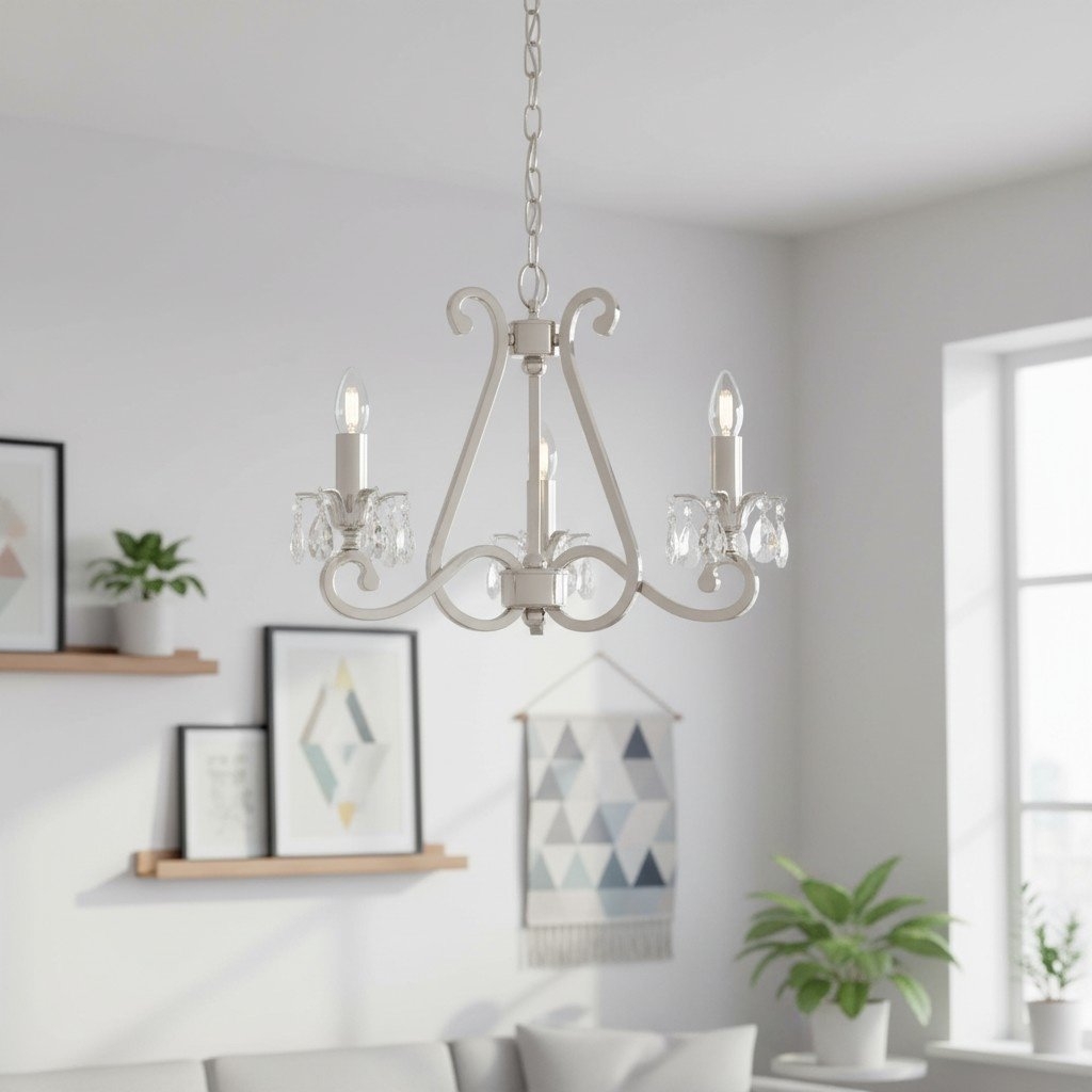 Talonis Crystal Chandelier - Traditional Candle-Style Brass and Nickel for Living Room and Dining Room T962