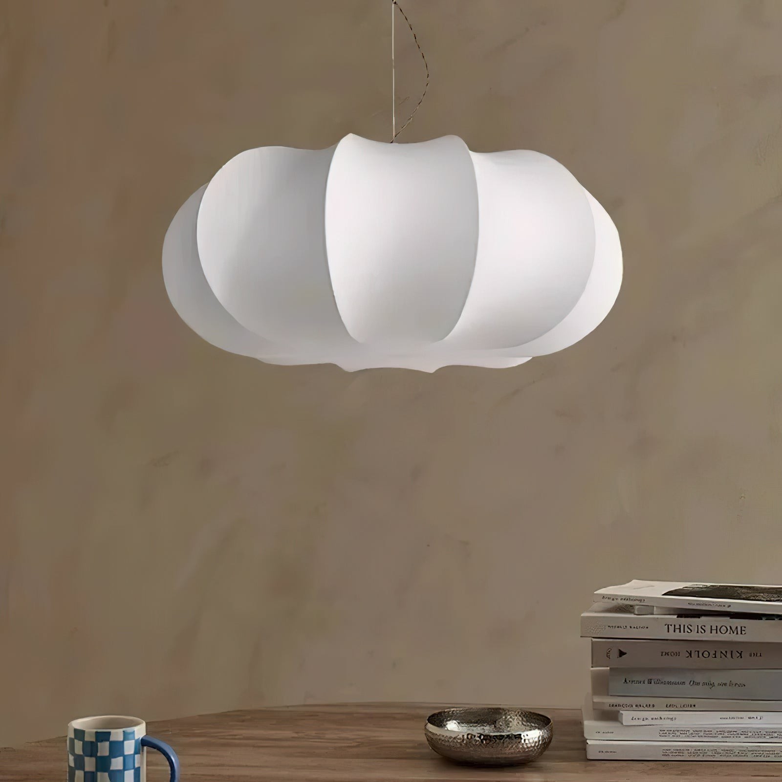 Modern Creative Flat Round Silk Pendant Lamp M25