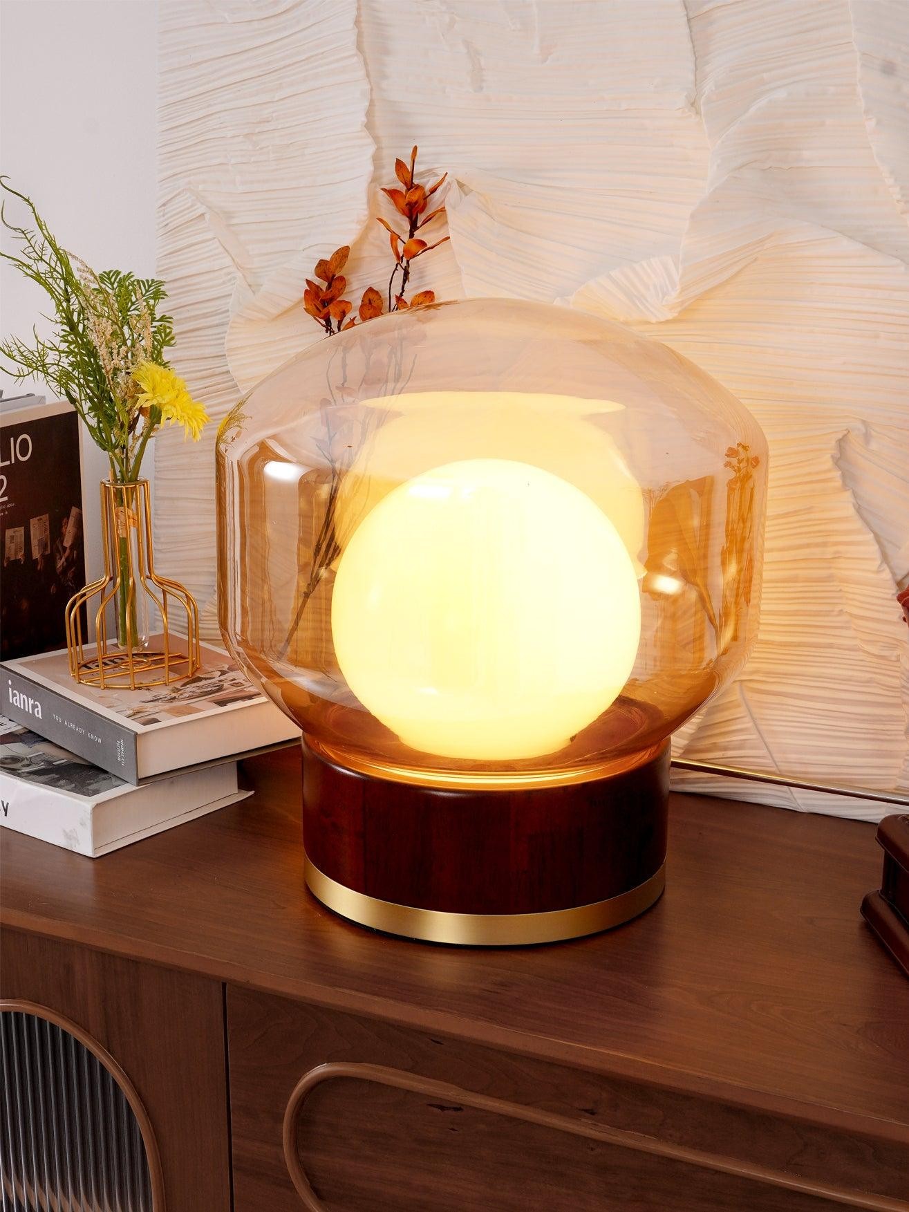 Simple Creative Wood Orb Table Lamp M423
