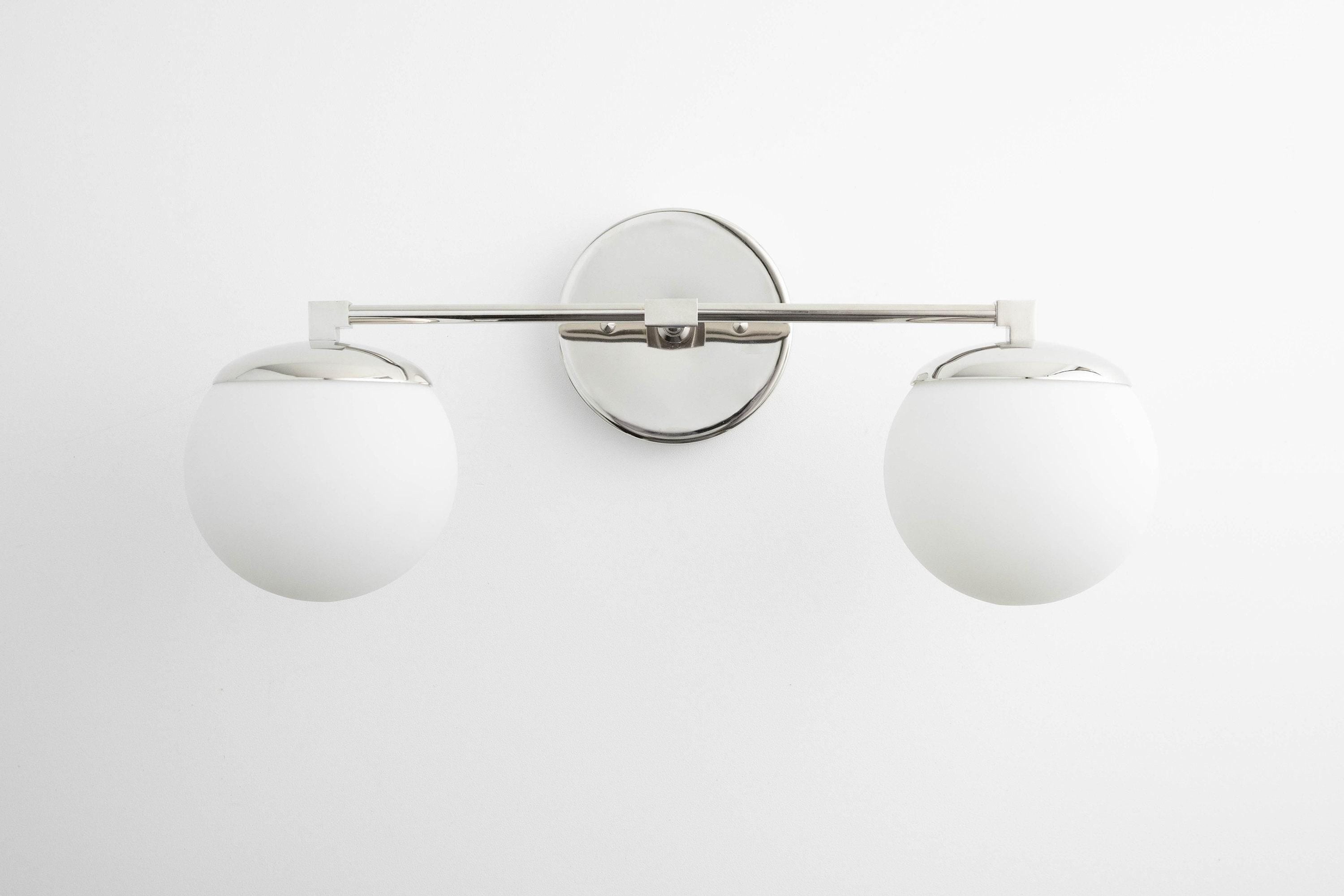 Glorica Glass Vanity Light - Art Deco Brass Wall Globe Fixture Modern T392