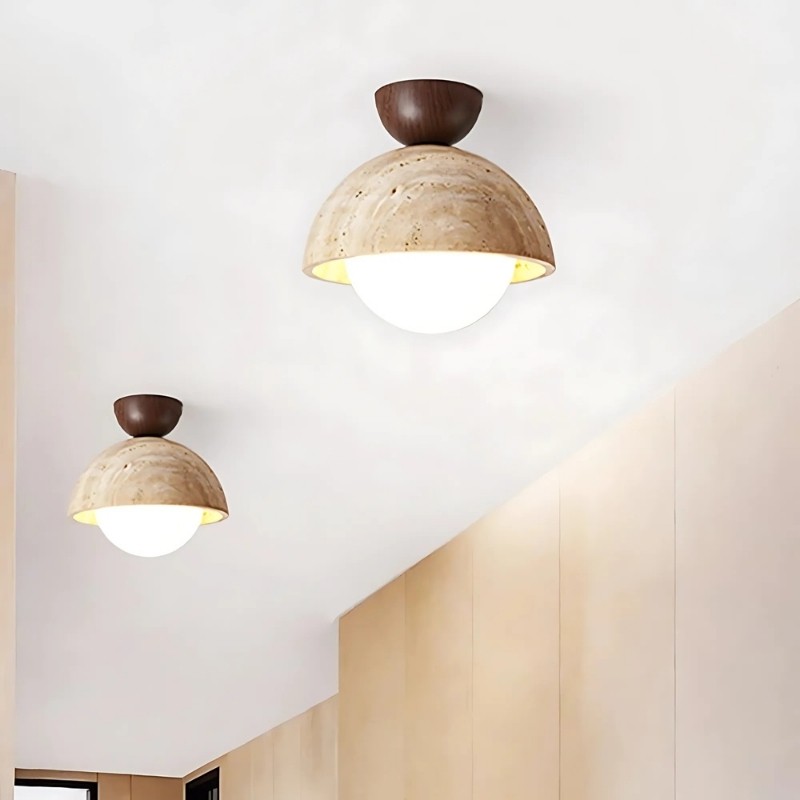 Modern Semicircular Ceiling Light – Travertine Retro Finish S296