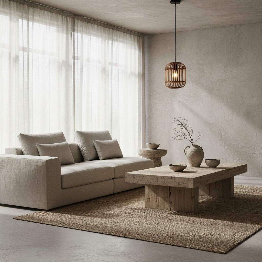 Yumeko Adjustable Bamboo Pendant Lamp - Natural Cage Ceiling Light Perfect for Living & Dining Rooms T999