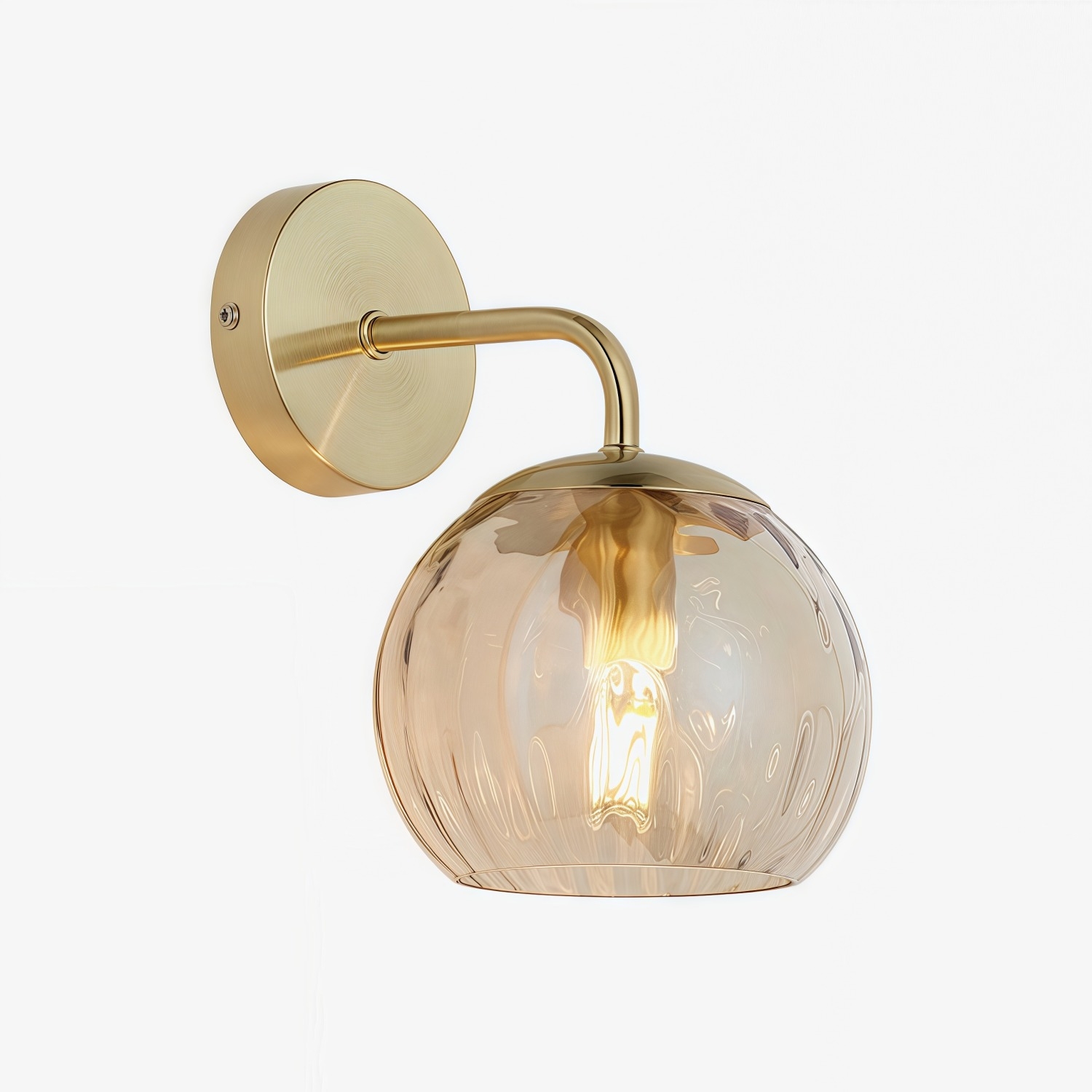 Tracian Brass Textured Glass Wall Lamp - Modern Classic Wall Sconce for Home Interiors & Corridors T837
