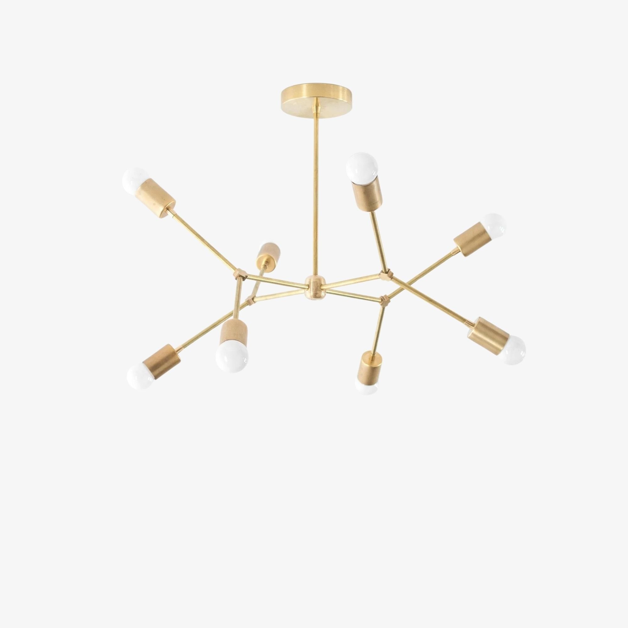 Mobilux Line Modern Geometric Chandelier - Brass Ceiling Light Fixture T321