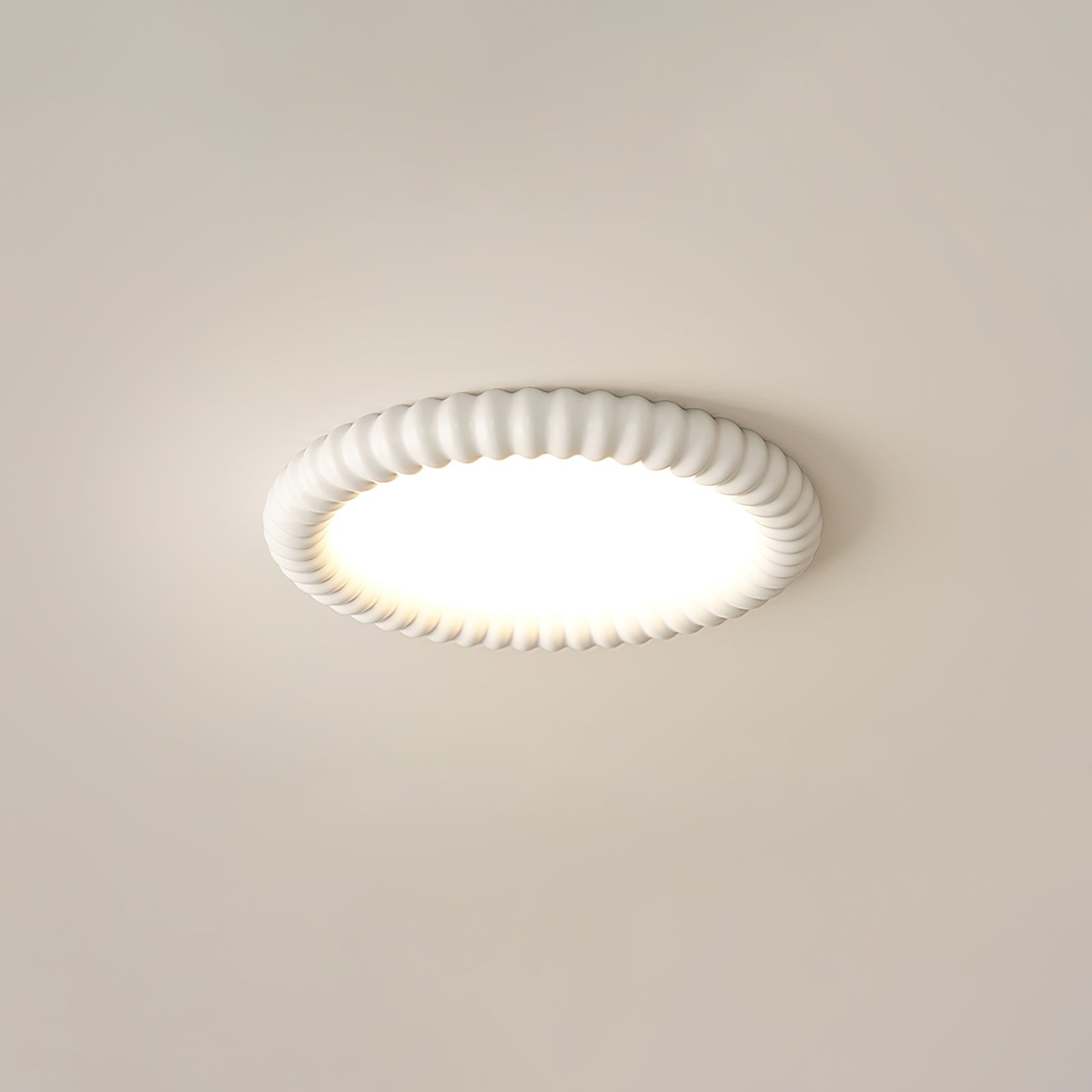 Cream Style Ripple Ring Ceiling Lamp M421