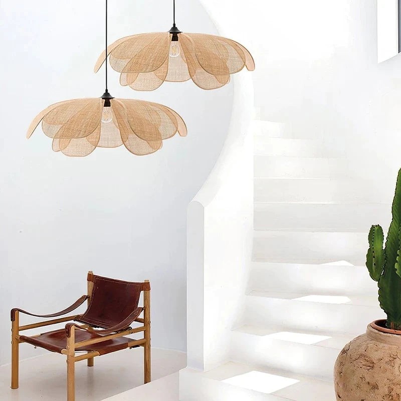 Modern Rattan Weaving Petals Chandelier S127