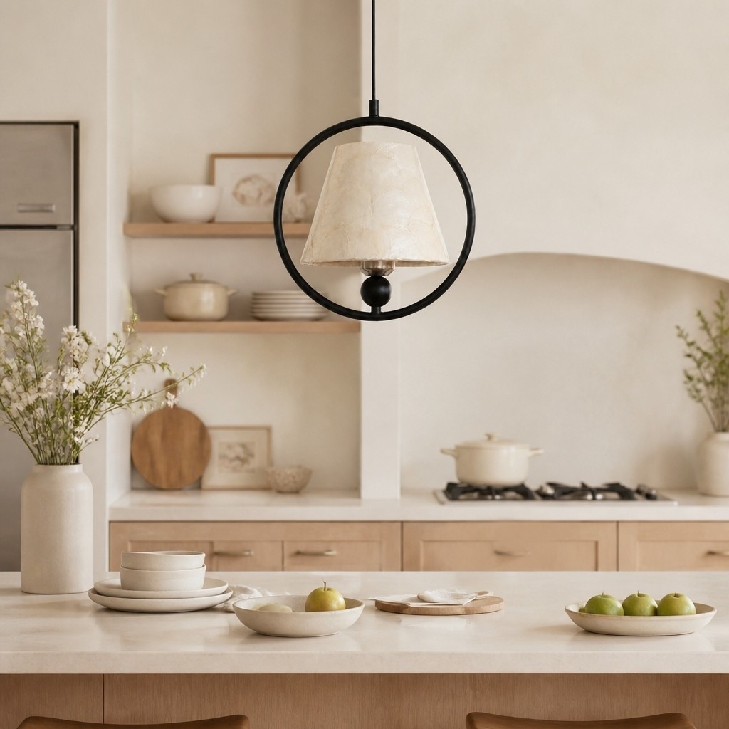 Shellure Sculptural Design Ring Hanging Lamp - Modern Pendant Light for Cozy Interiors T2228