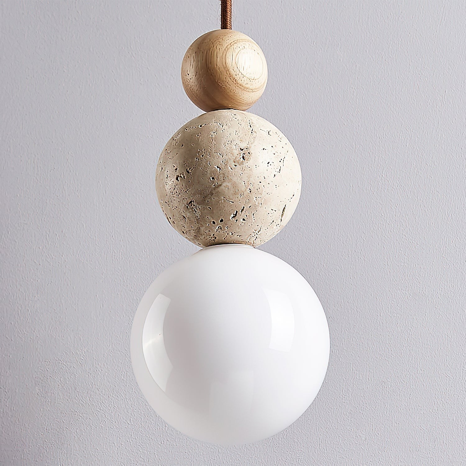 Modern Travertine Stone Globe Pendant Lamp G19