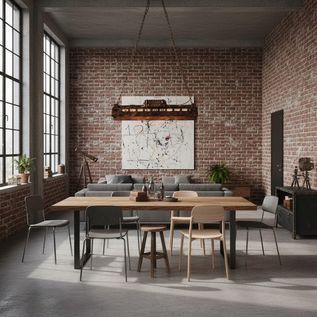 Industrax Steampunk  Linear Chandelier - Vintage Metal Frame Lighting for Dining or Living Room T510