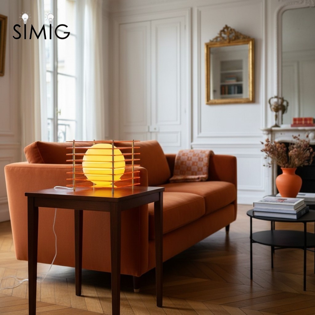 Geometric Moon Cube Lamp – Atmospheric luminous sphere S252