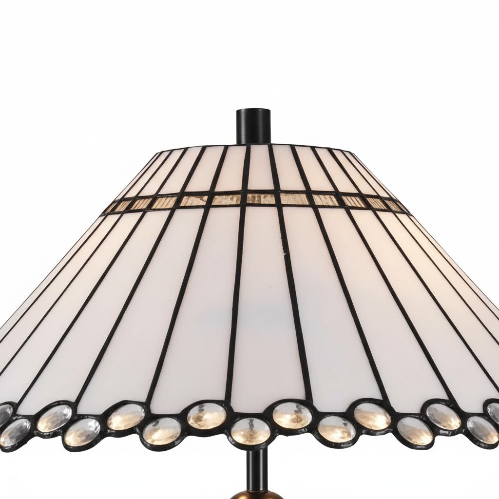 TF Allanton Tapered Table Lamp - Vintage Geometric Glass for Bedside and Study T854