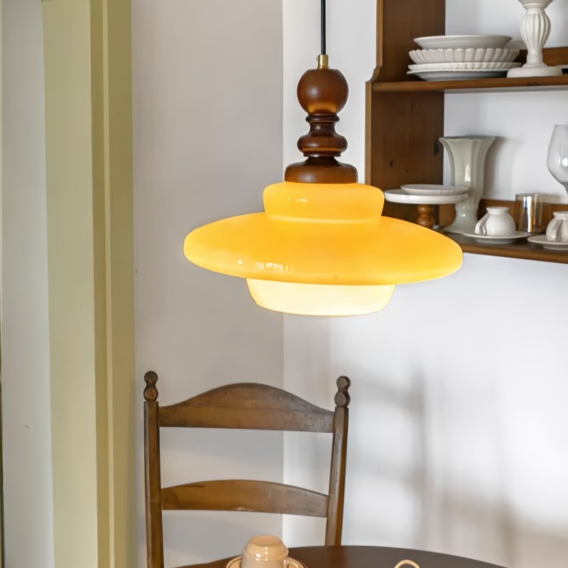 Medieval Cream Glass Pendant Lamp M172
