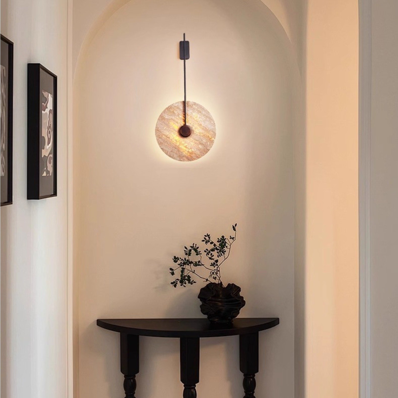 Minimalist Guitar Vertical Design Travertine Wall Sconce S311
