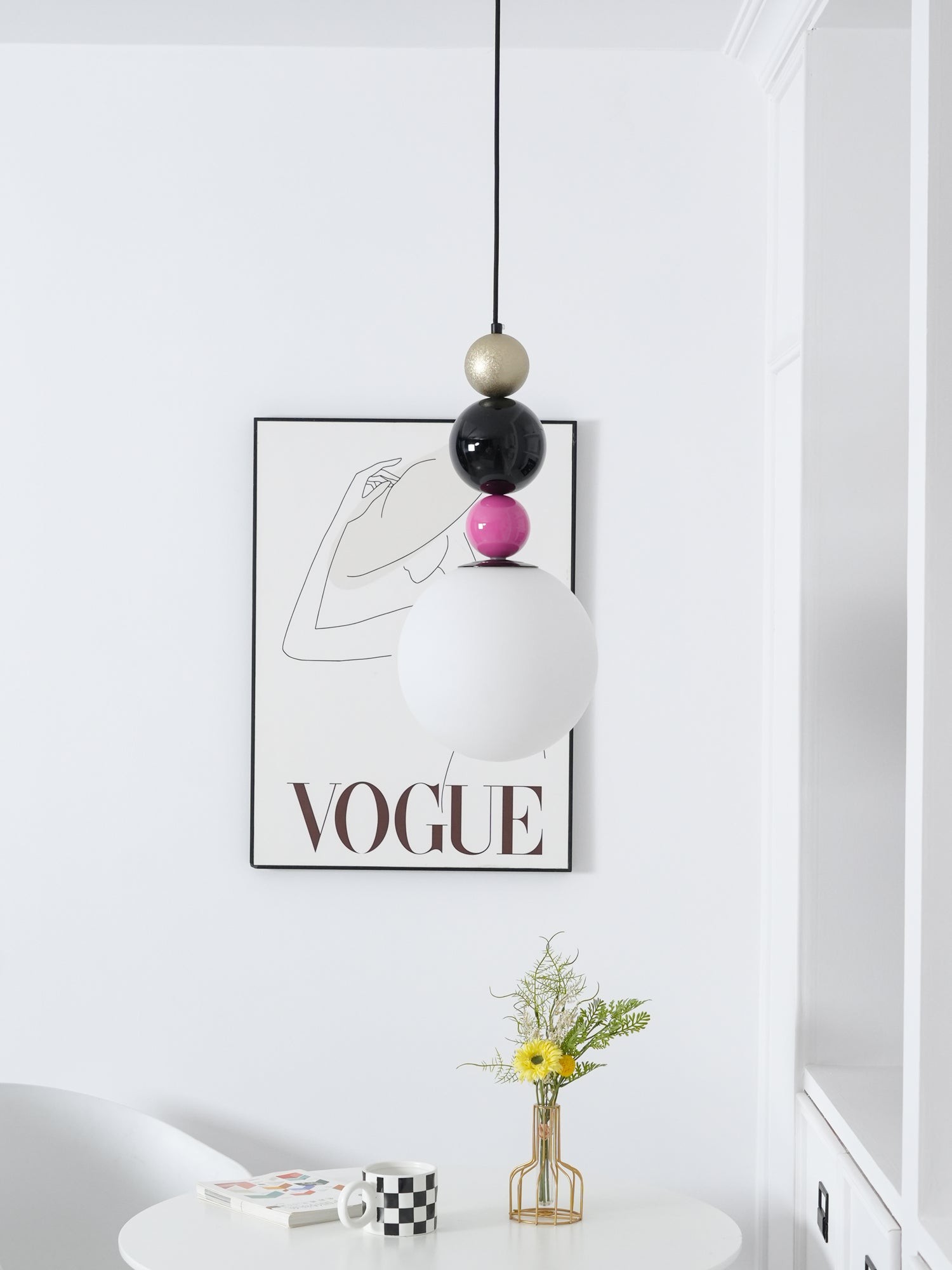 Round Balls Stacking Pink Pendant Lamp M418