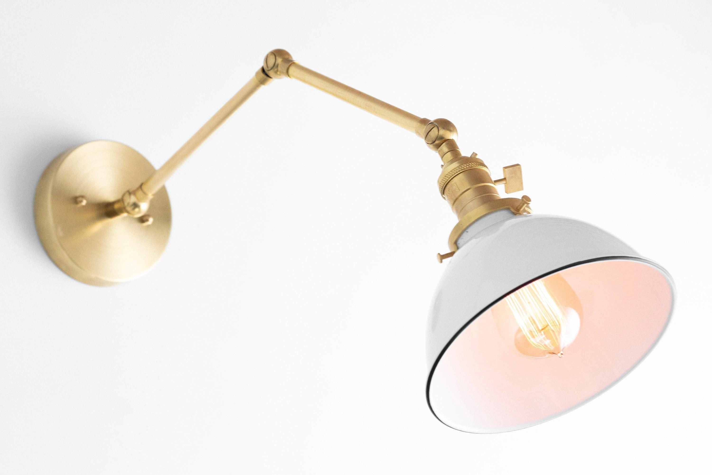 Conique Metal Vintage Industrial Swing Arm Wall Lamp - Adjustable Dome Shade for Study T313