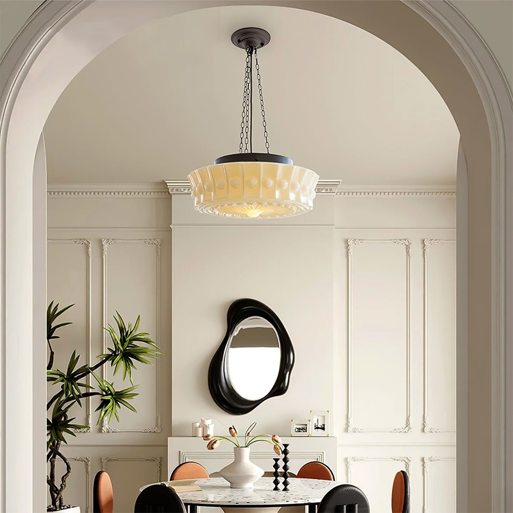 Iron Glass Cylinder Shade Chandelier G14