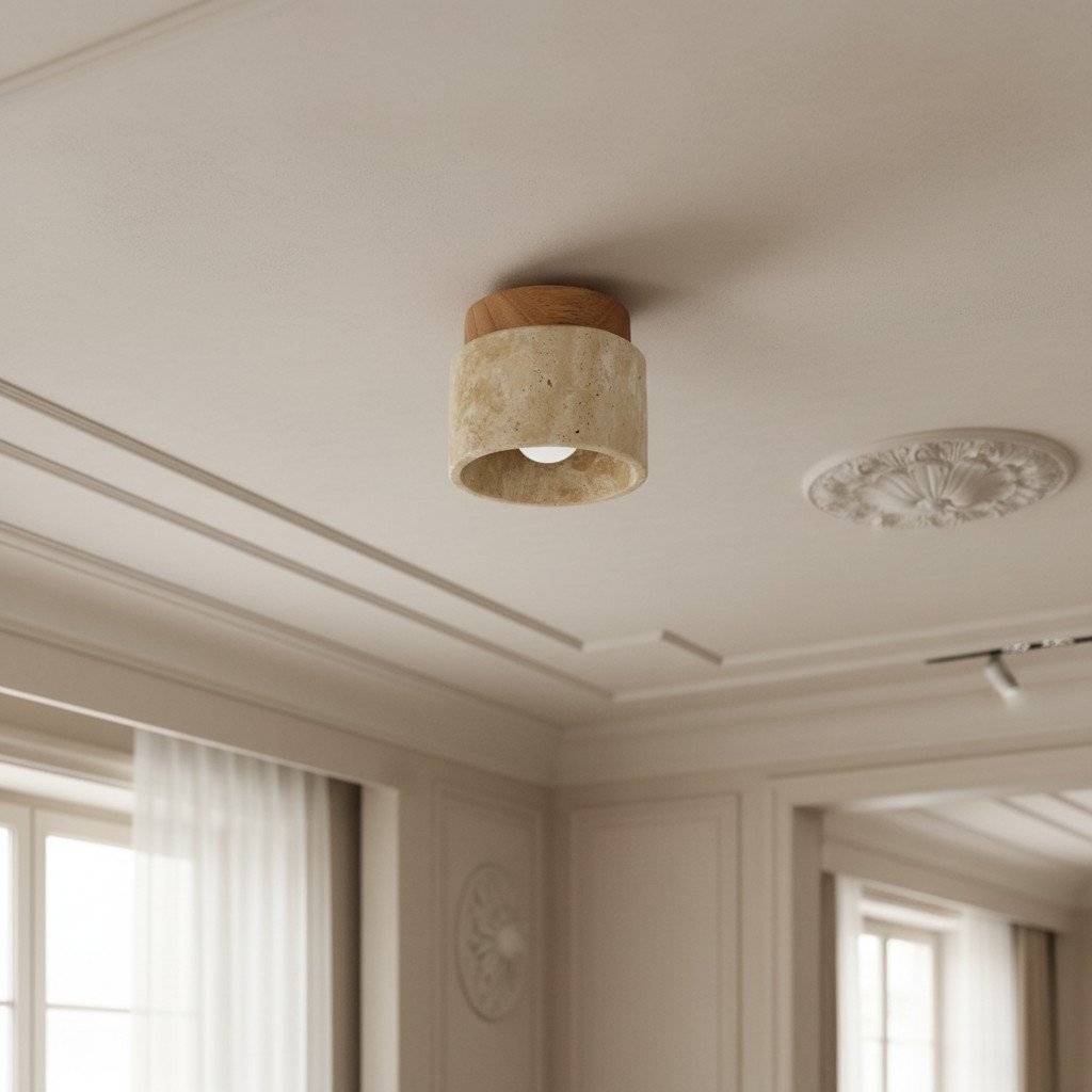 Travira Wabi Sabi Ceiling Light Organic Textured Marble Ceiling Lamp for Hallway T503