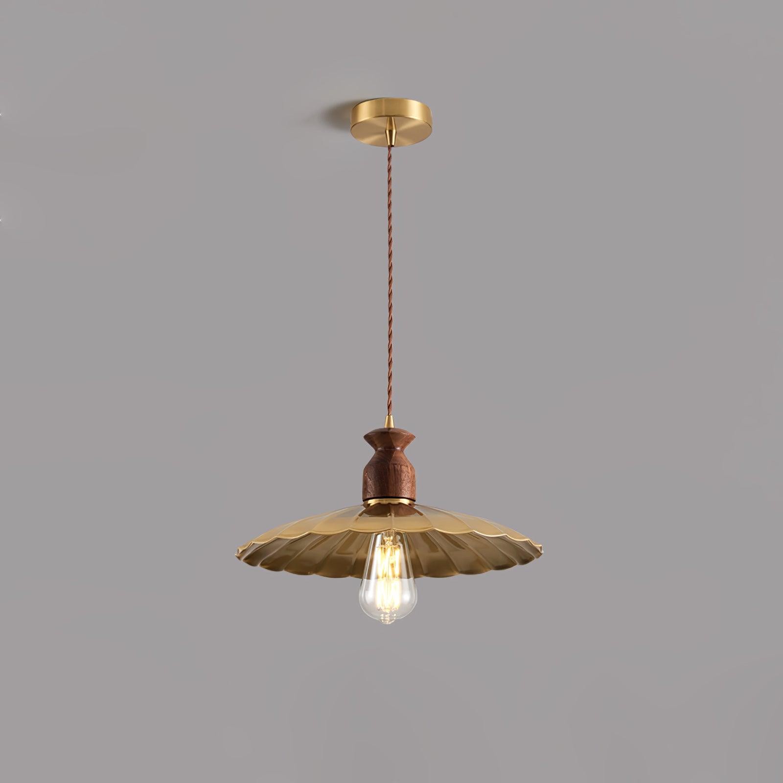 Round Brass Metal Badge Gold Pendant Lamp M569