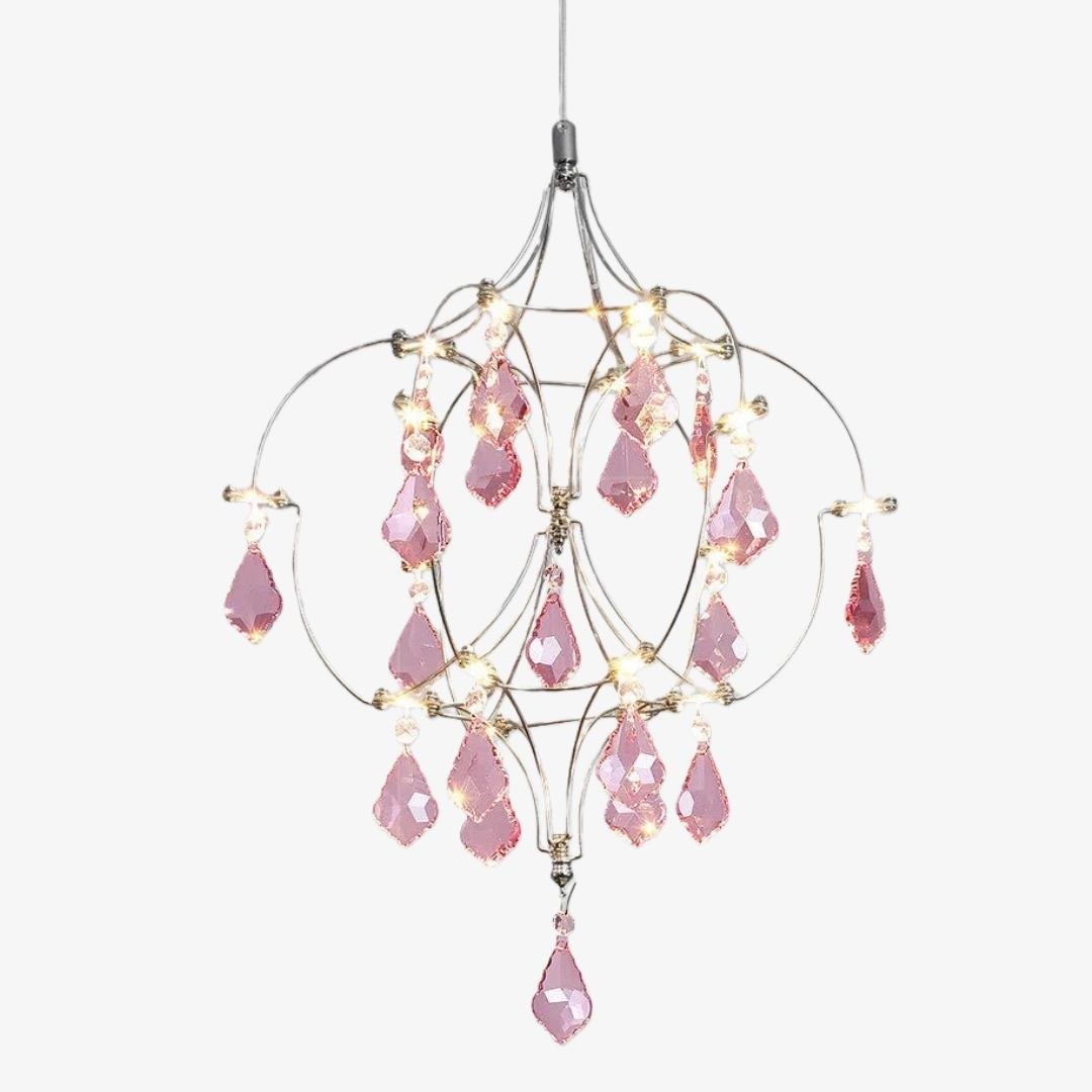 Crynora French Crystal Chandelier - Romantic Firefly Design in Luxe Style for Dining Room or Bedroom T504