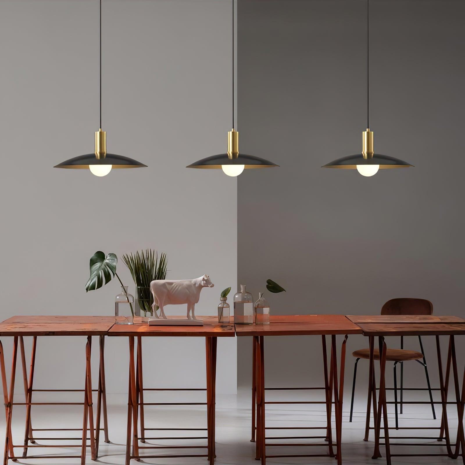Brass Flared Pendant Lamp M469