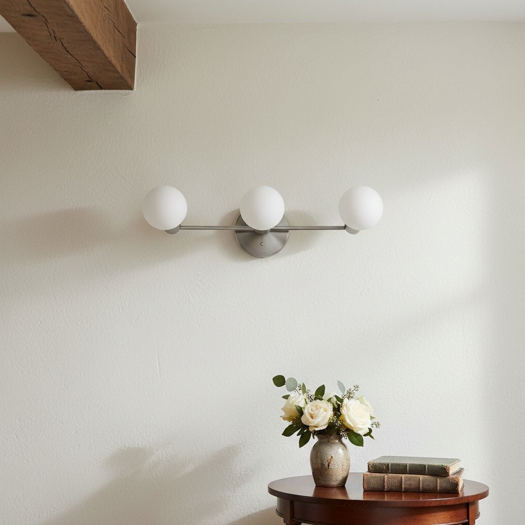 Glorica Glass Mid Century Modern Vanity Light - 3 Light Wall Fixture T385