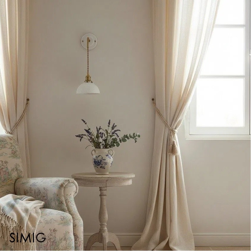 Elegant Ceramic Wall Sconce – Minimalist Modern Lighting for Living Rooms T449