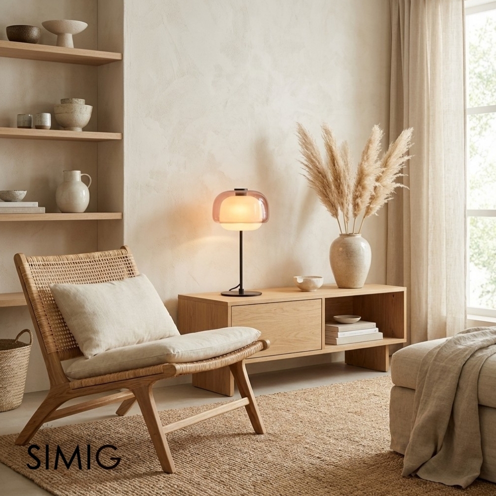 Clinco Stacked Glass Table Lamp ‑ Refined Minimalist Light for Bedroom S249