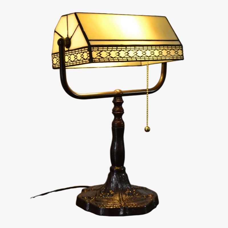 TF Tivanny Floral Stained Glass Desk Lamp - Vintage Table Light for Bedroom Study Living Room T2223