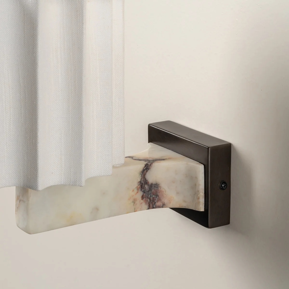 Cavilon Wall Light - Sculpted Linen Shade with Marble Arm T653