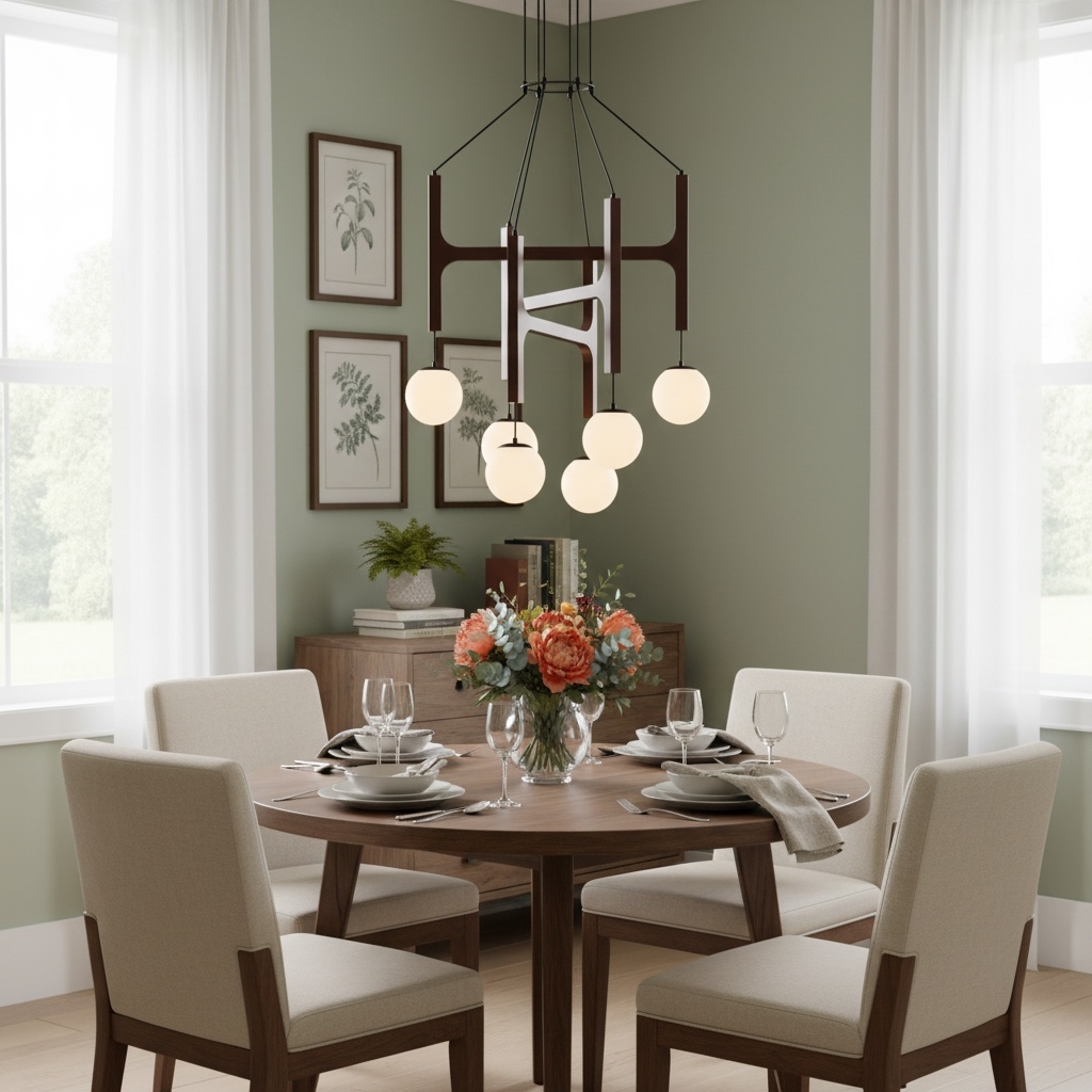Auralith Wood Chandelier Multi Arm Fixture - Modern Natural Lighting for Living and Dining T1154