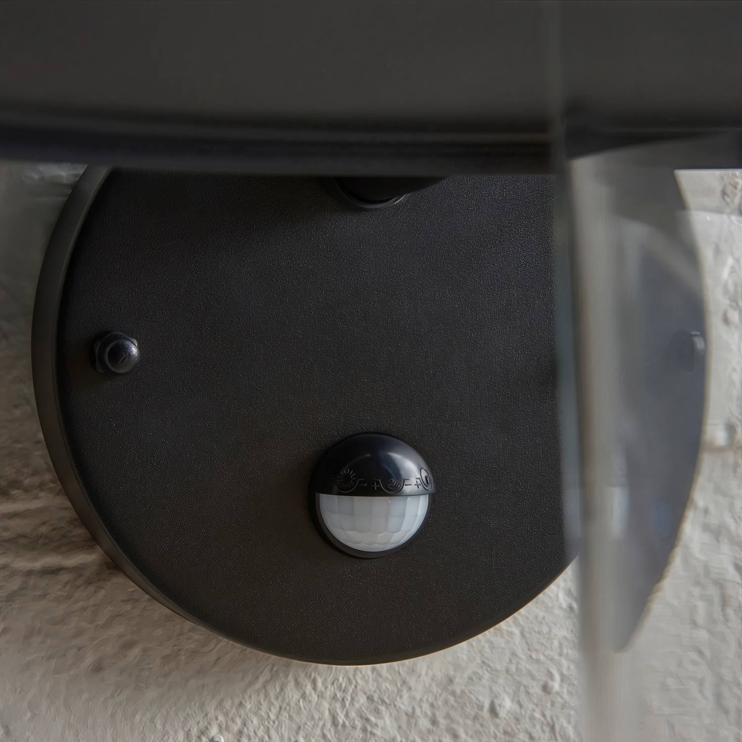 Trevanta Arched Arm Design Wall Light - Black Painted Sensor Lantern Style for Small Spaces T900