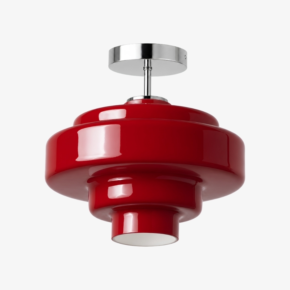 Koloro Glass Ceiling Light - Layered Rounded Design Lampshade for Hallway or Cloakroom T2251