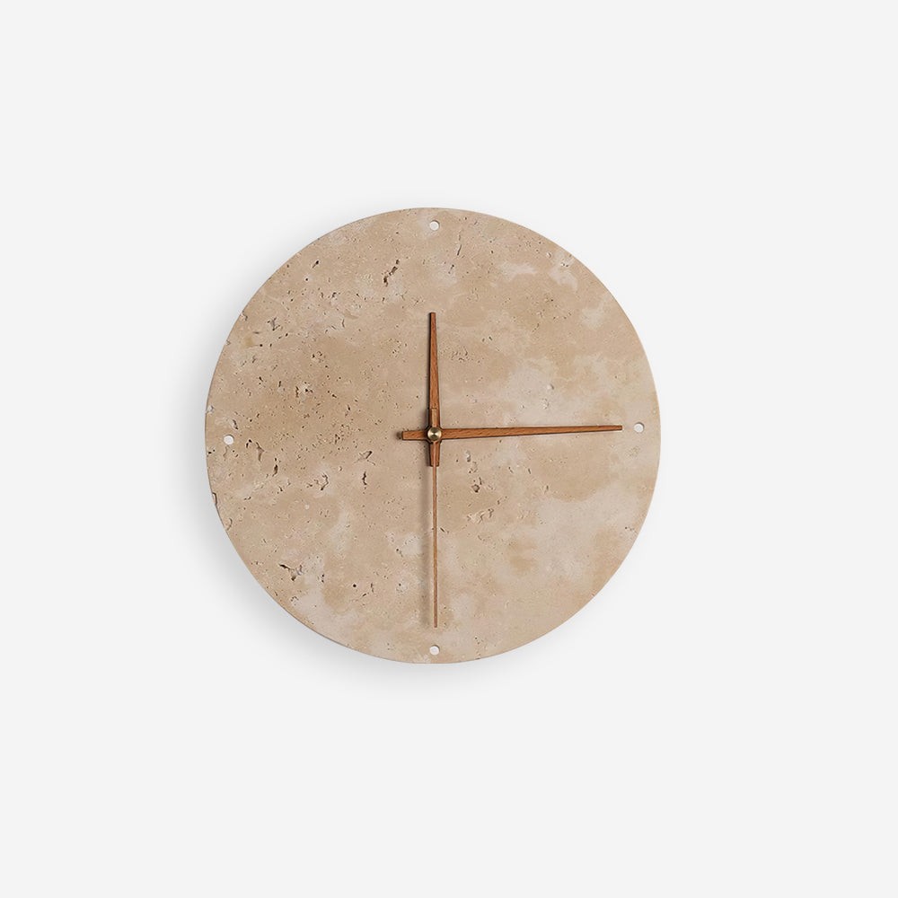 Round Stone Clock Wall Light - Wabi Sabi Lamp for Bedroom P079